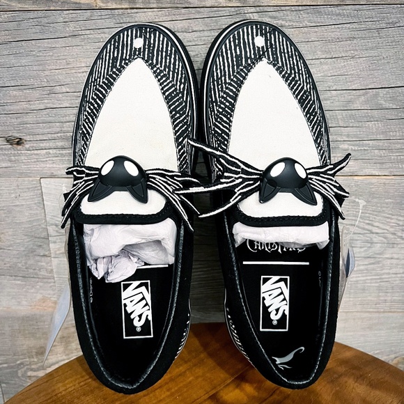 NWOT 🆕 VANS x Nightmare B4 Xmas 🎃🎄Jack Skellington Slip-Ons W6|M4,5✨ - Picture 2 of 9